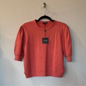 NWT Joe’s Coral Puff Short Sleeve Crop Top Sweatshirt Size Small